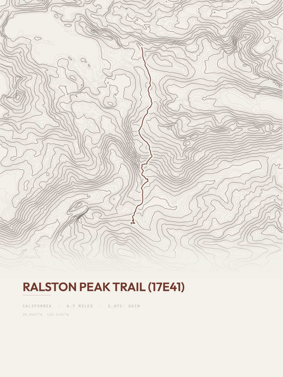 Ralston Peak Trail (17E41) Topographic print