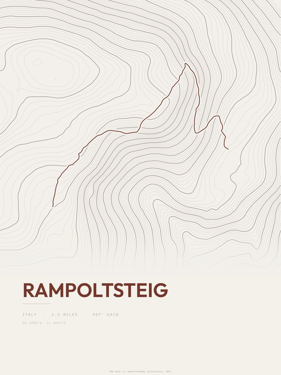 Rampoltsteig Topographic print