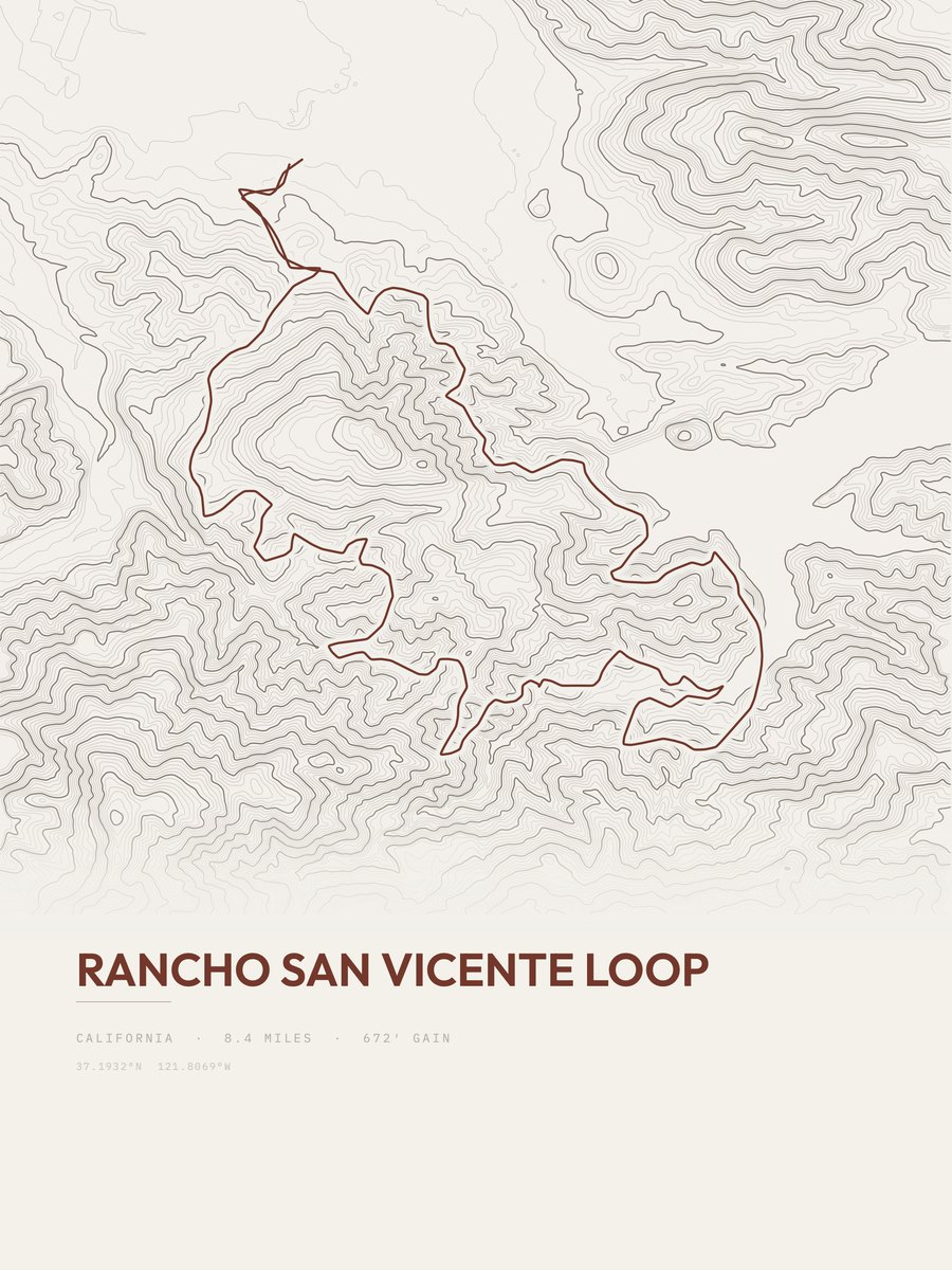 Rancho San Vicente Loop Topographic print