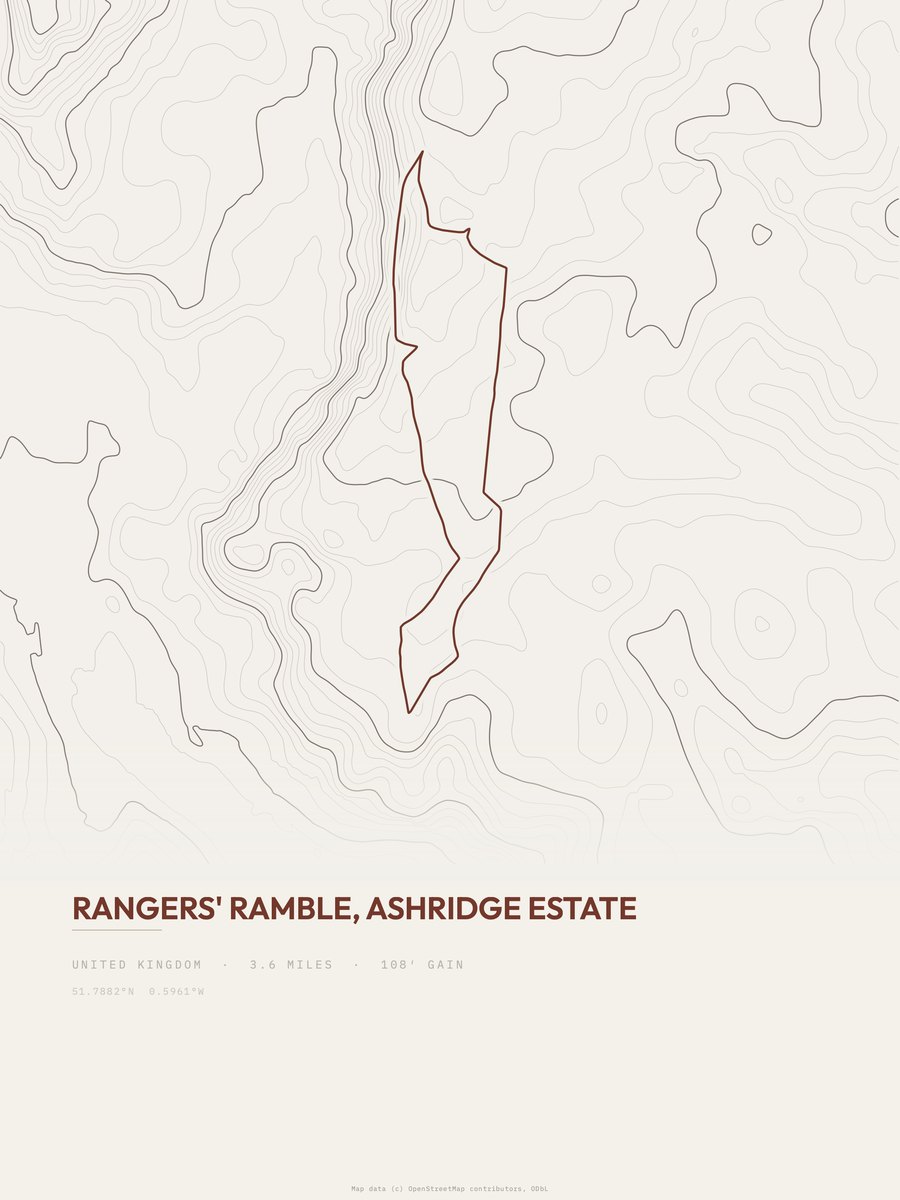 Rangers' Ramble Topographic print