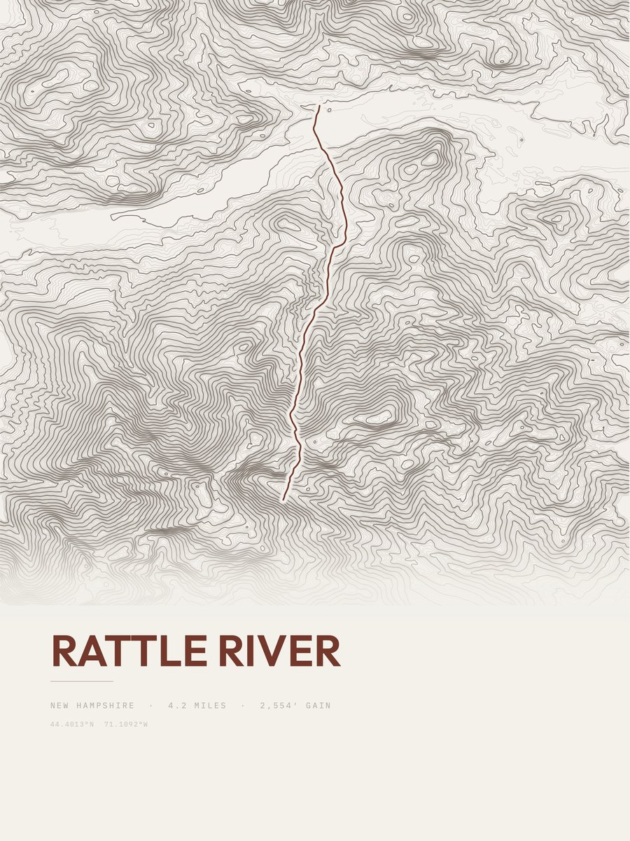 Rattle River Topographic print