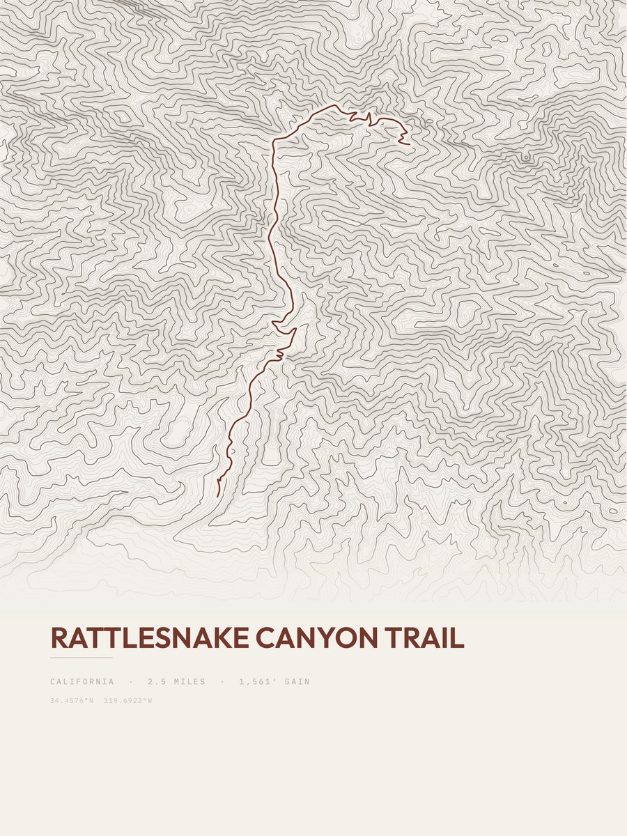 Rattlesnake Canyon Trail Topographic print