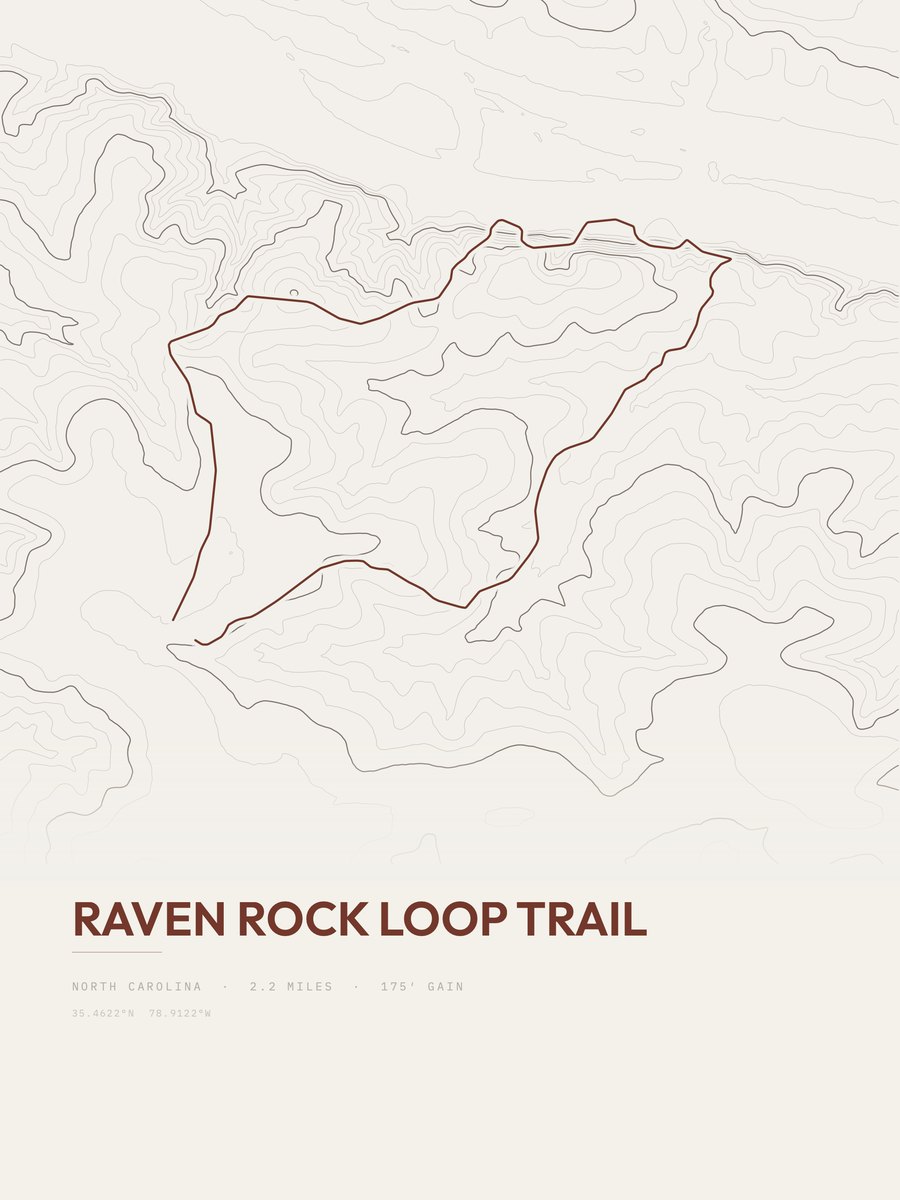 Raven Rock Loop Trail topographic trail print