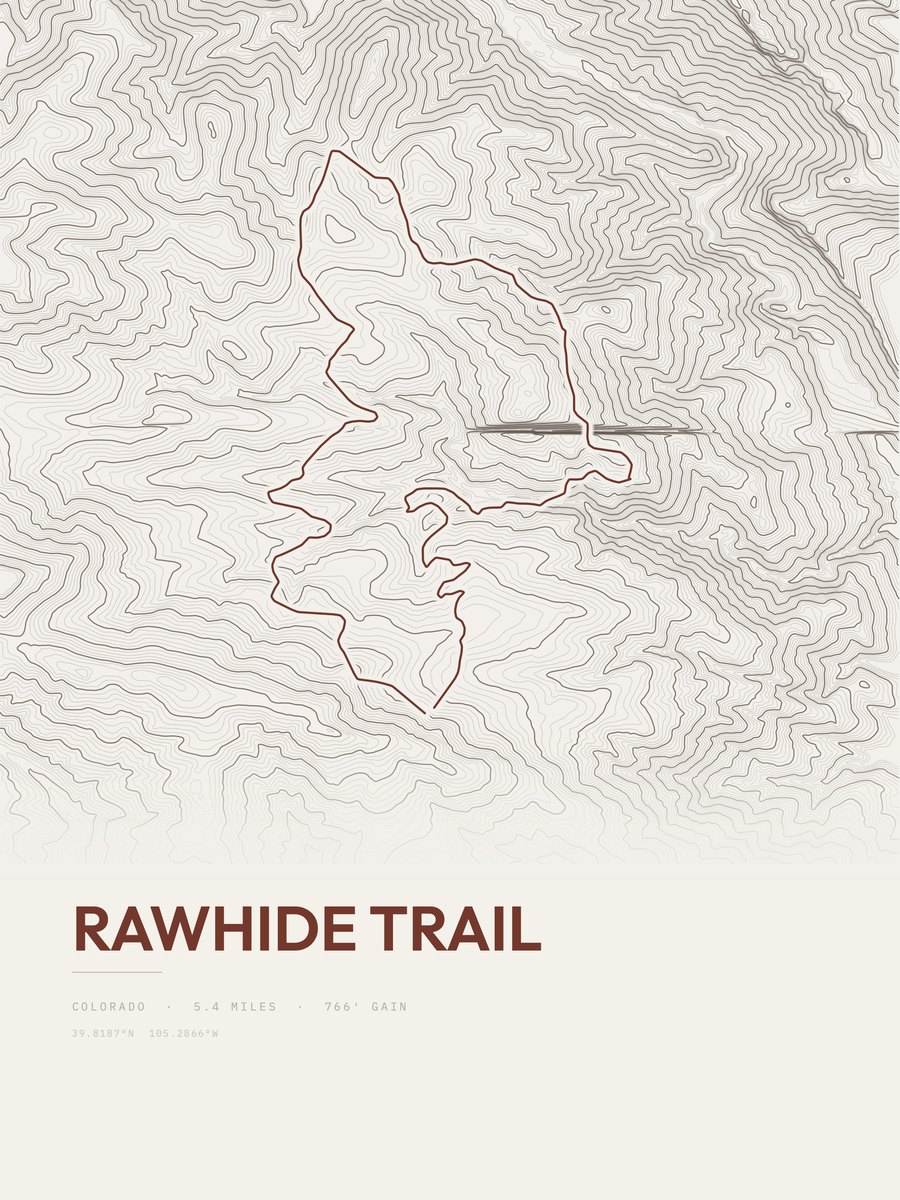 Rawhide Trail topographic trail print