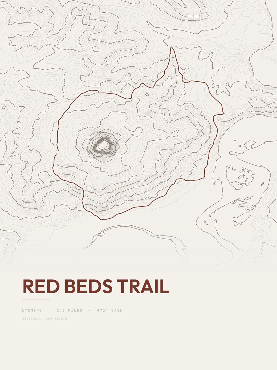 Red Beds Trail Topographic print