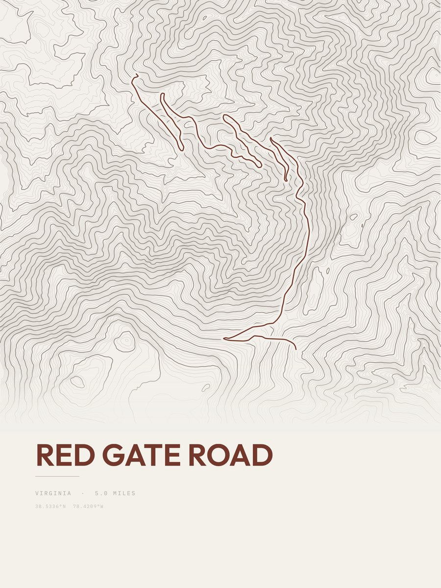 Red Gate Road Topographic print