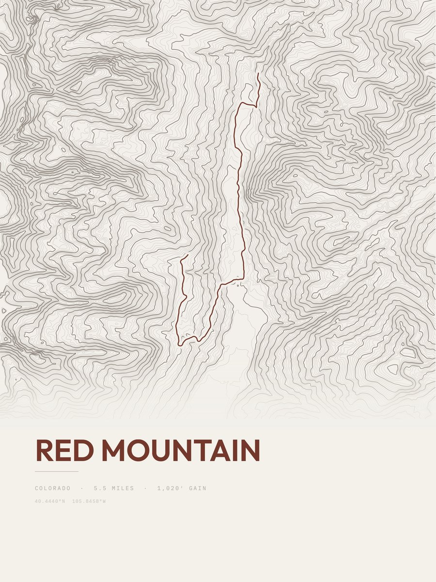 Red Mountain Topographic print
