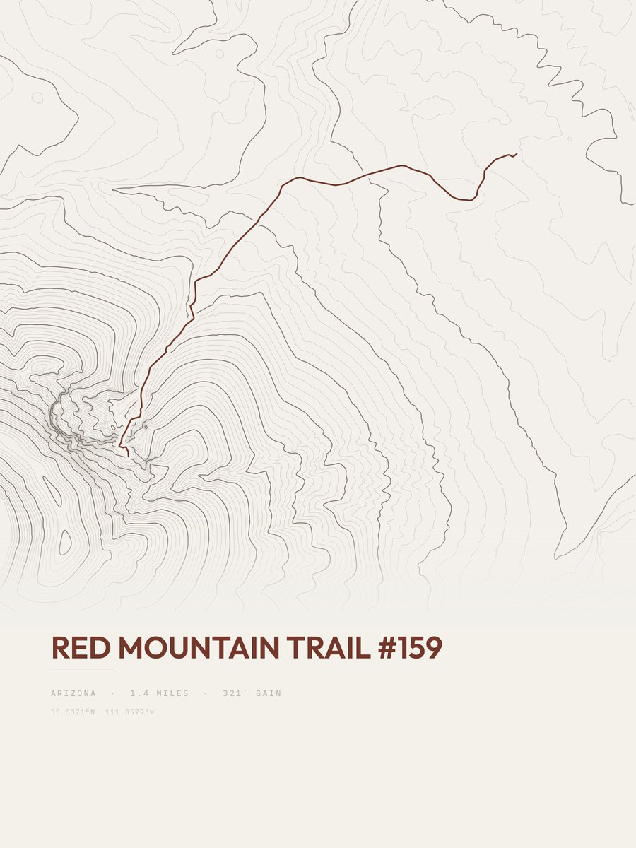 Red Mountain Trail Topographic print