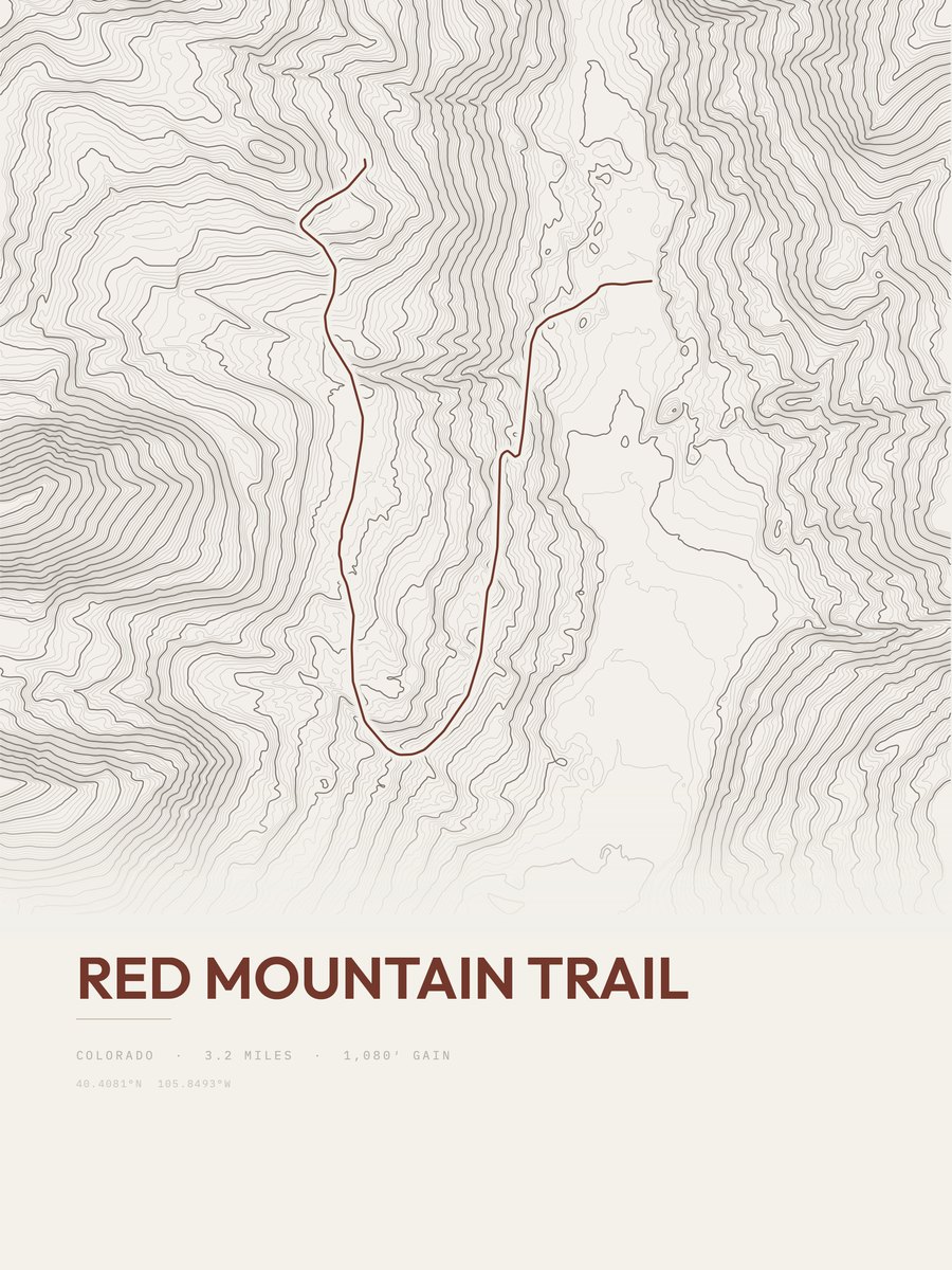Red Mountain Trail Topographic print