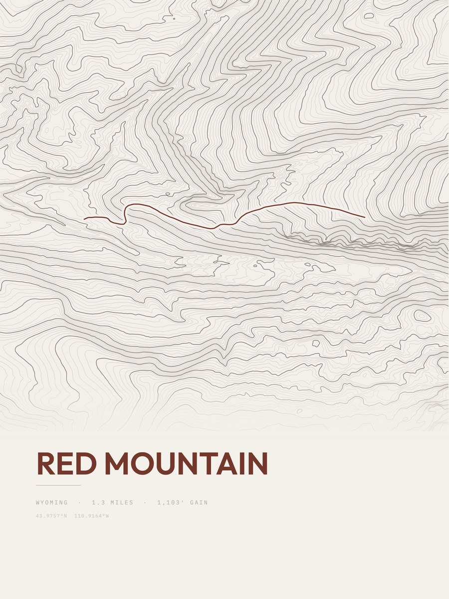 Red Mountain Topographic print