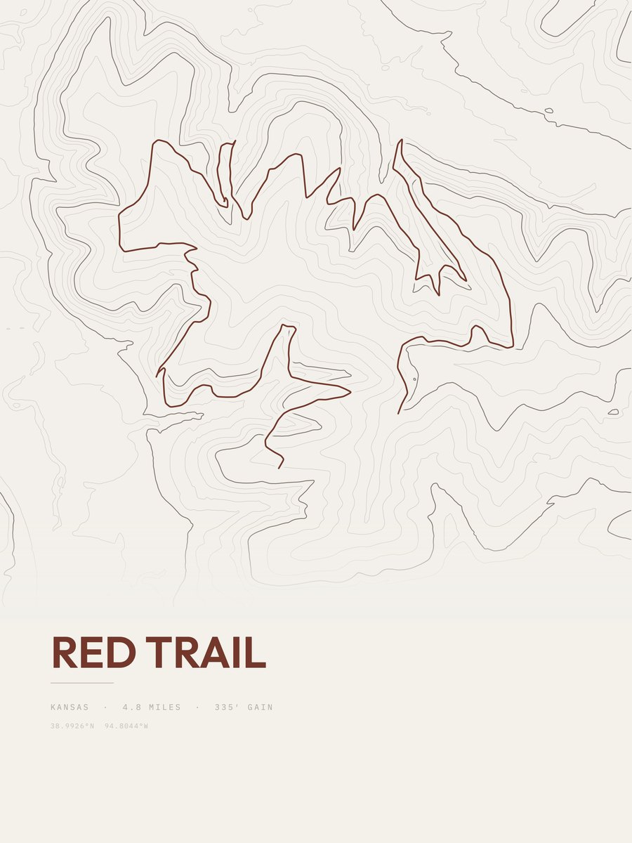 Red Trail Topographic print