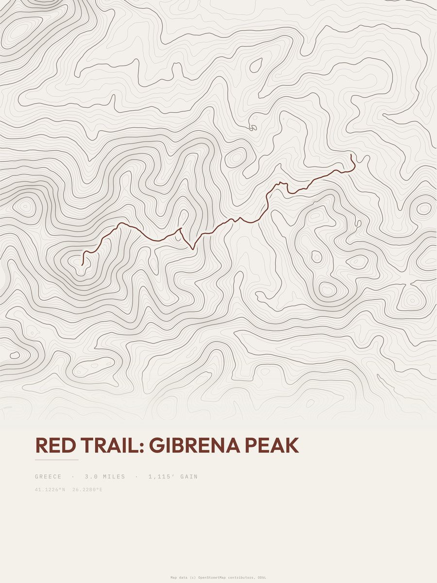 Red Trail Topographic print