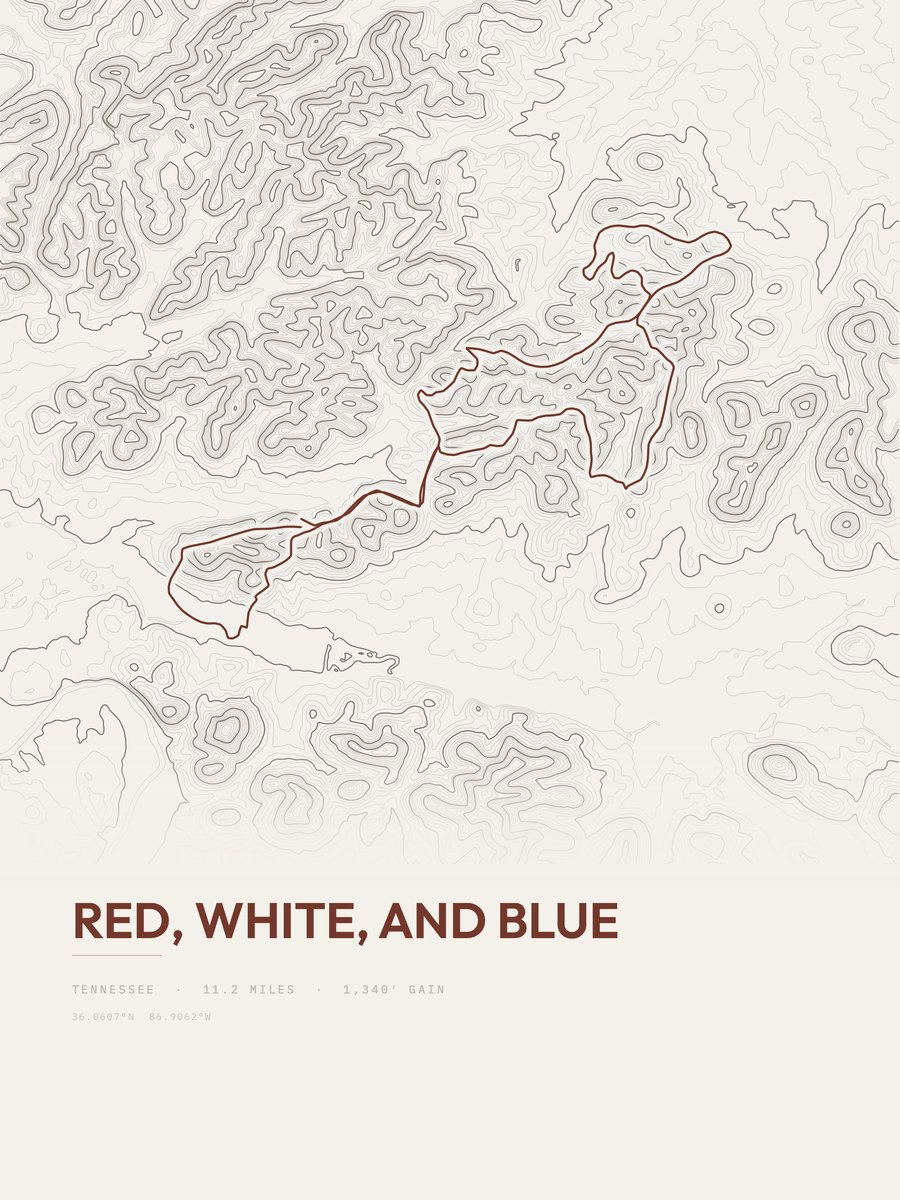 Red, White, and Blue Topographic print