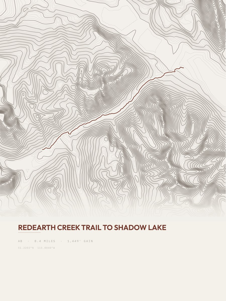Shadow Lake Topographic print