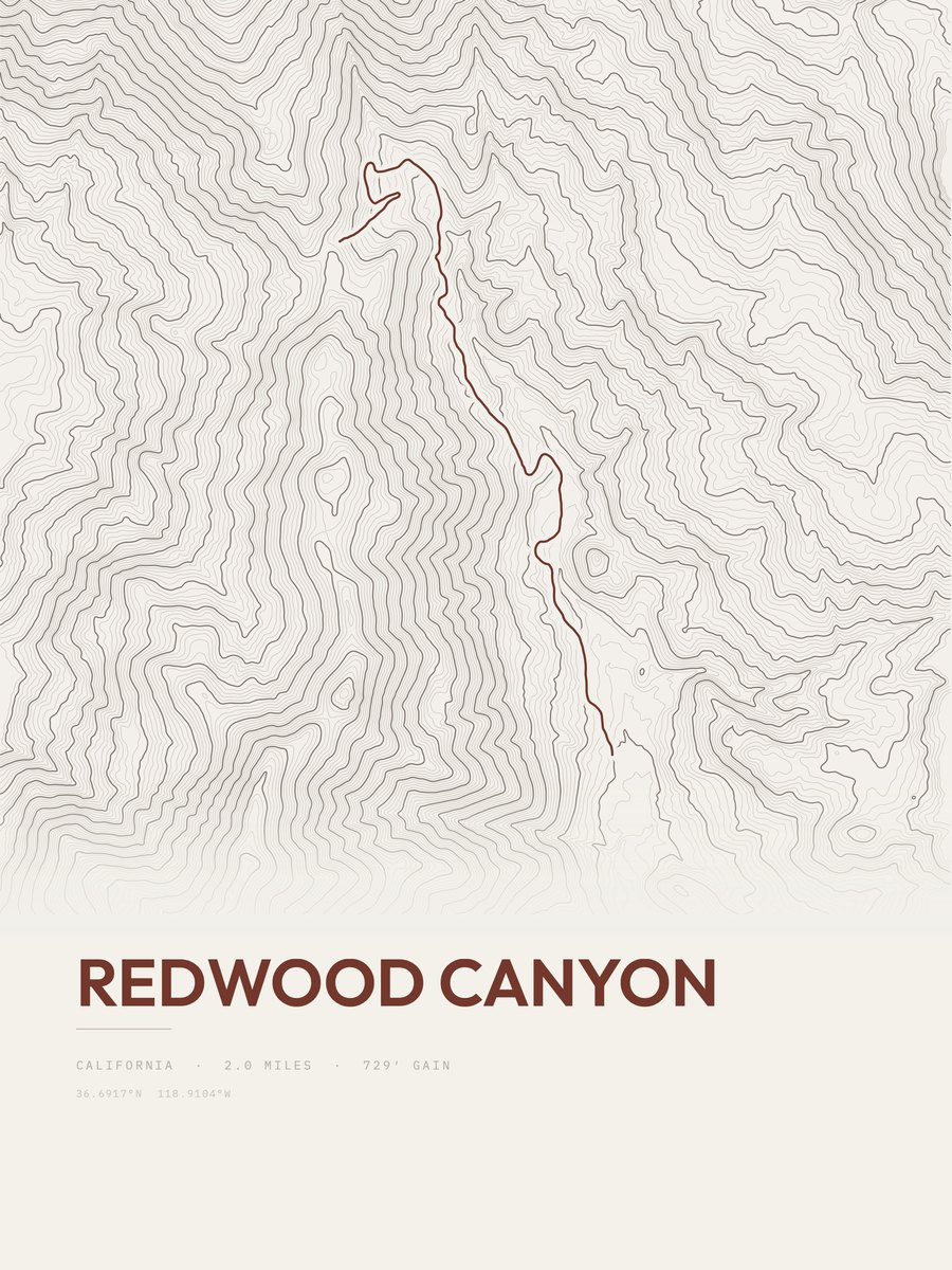 Redwood Canyon Topographic print