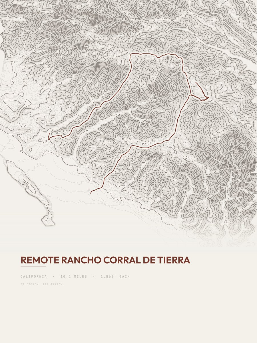 Remote Rancho Corral de Tierra Topographic print