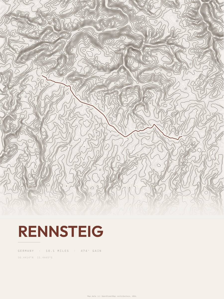 Rennsteig Topographic print