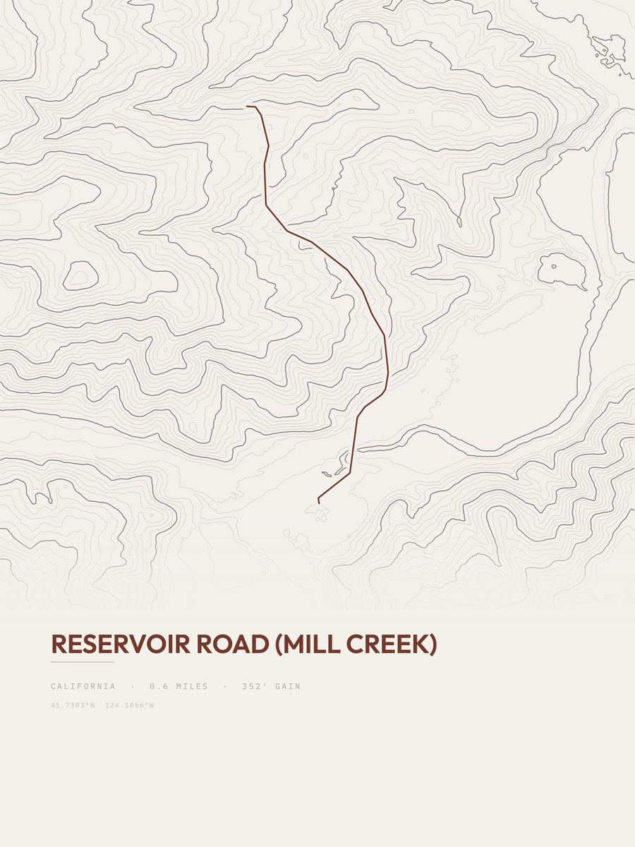 Reservoir Road (Mill Creek) Topographic print