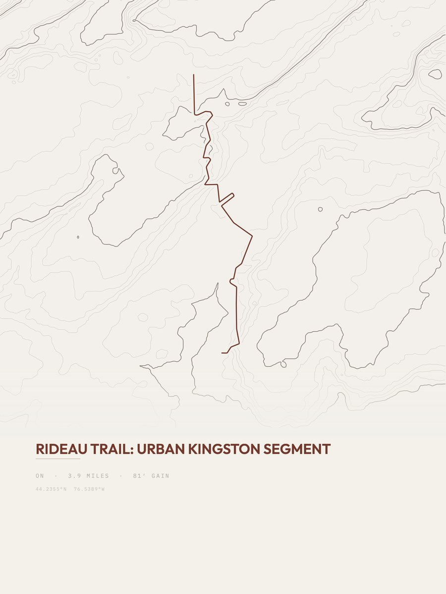 Rideau Trail topographic trail print