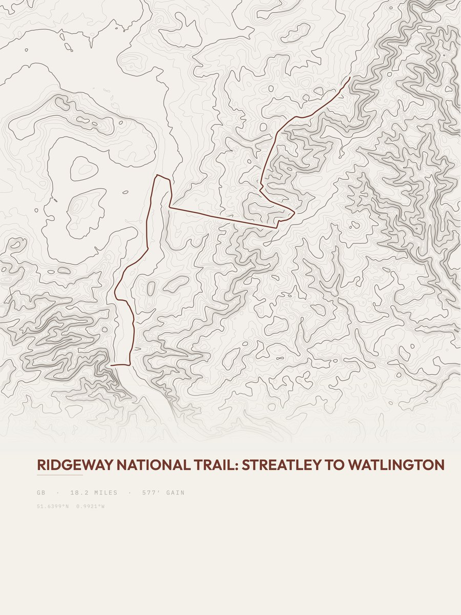 Ridgeway National Trail Topographic print