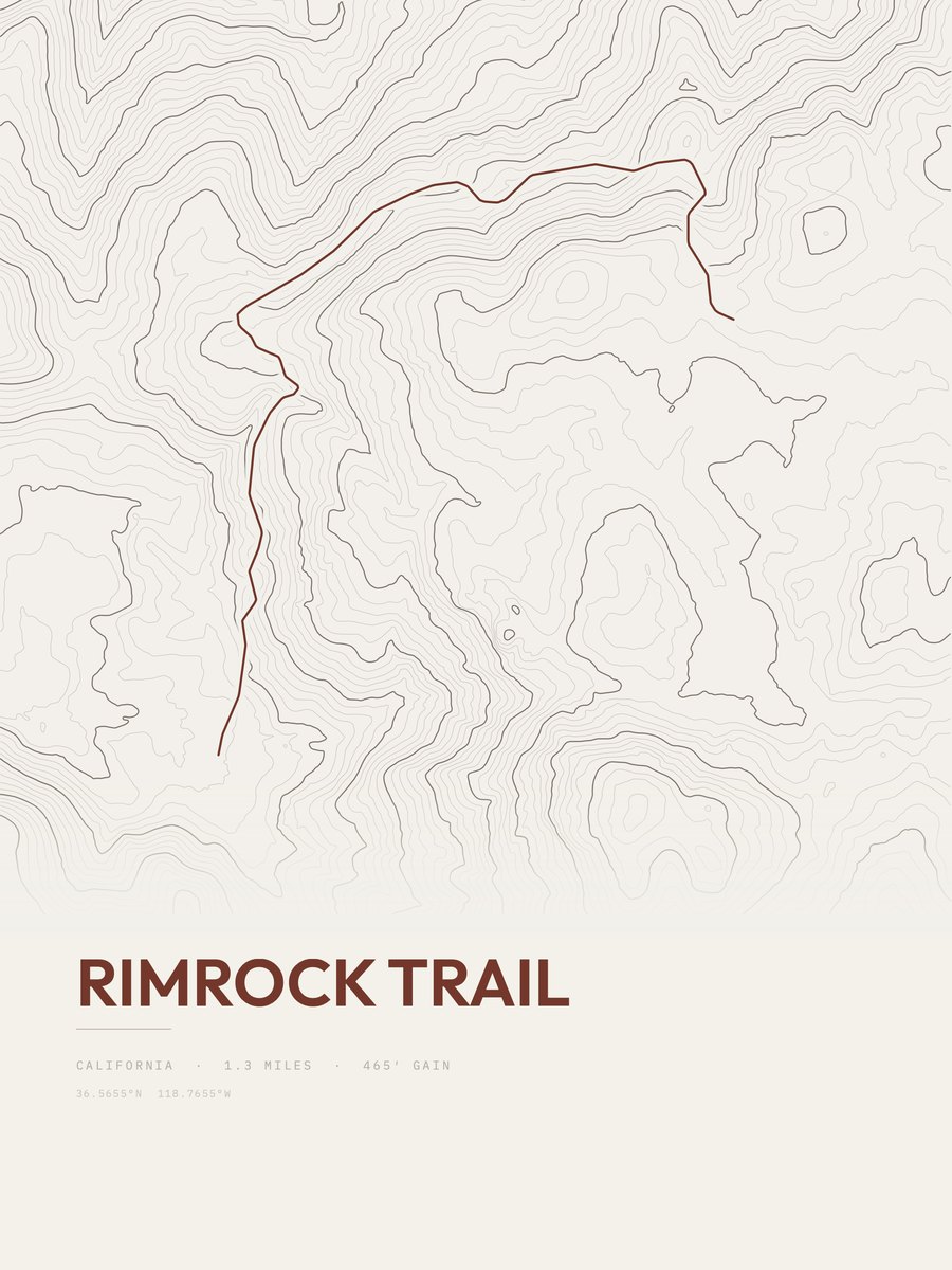 Rimrock Trail topographic trail print