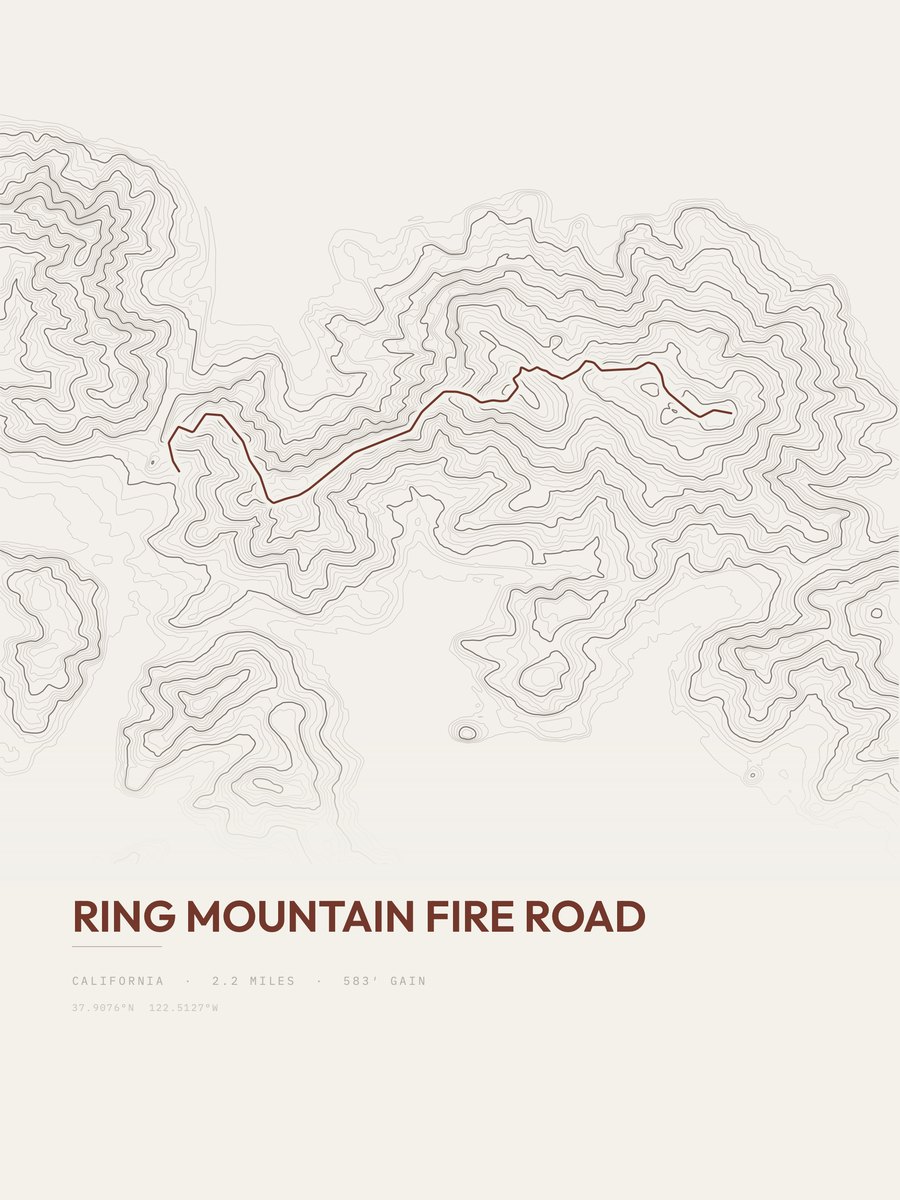 Ring Mountain Fire Road Topographic print