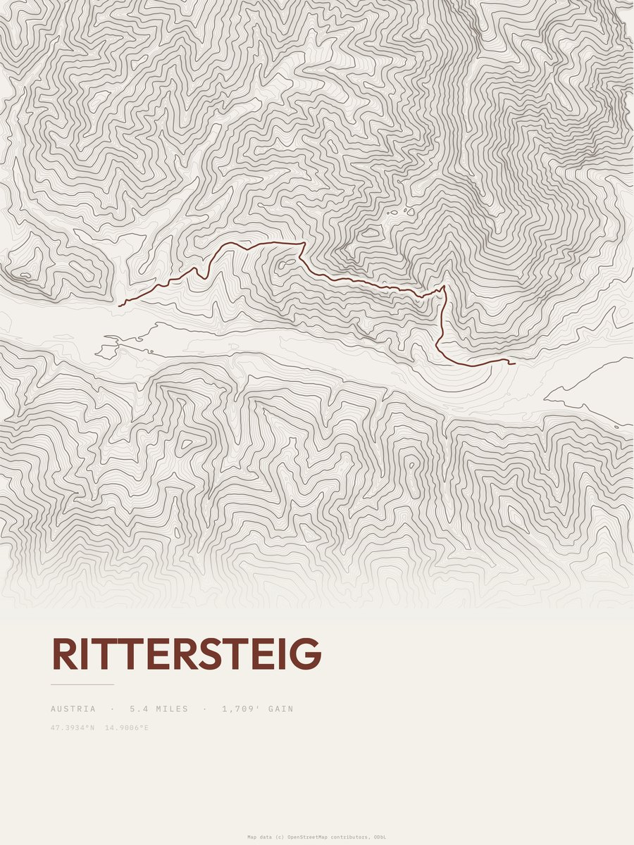 Rittersteig Topographic print