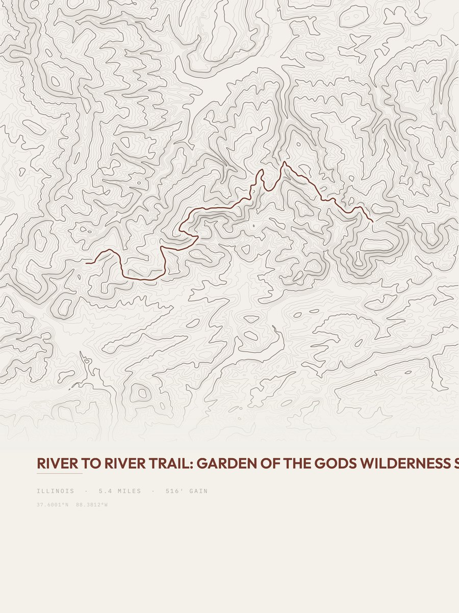 River To River Trail topographic trail print