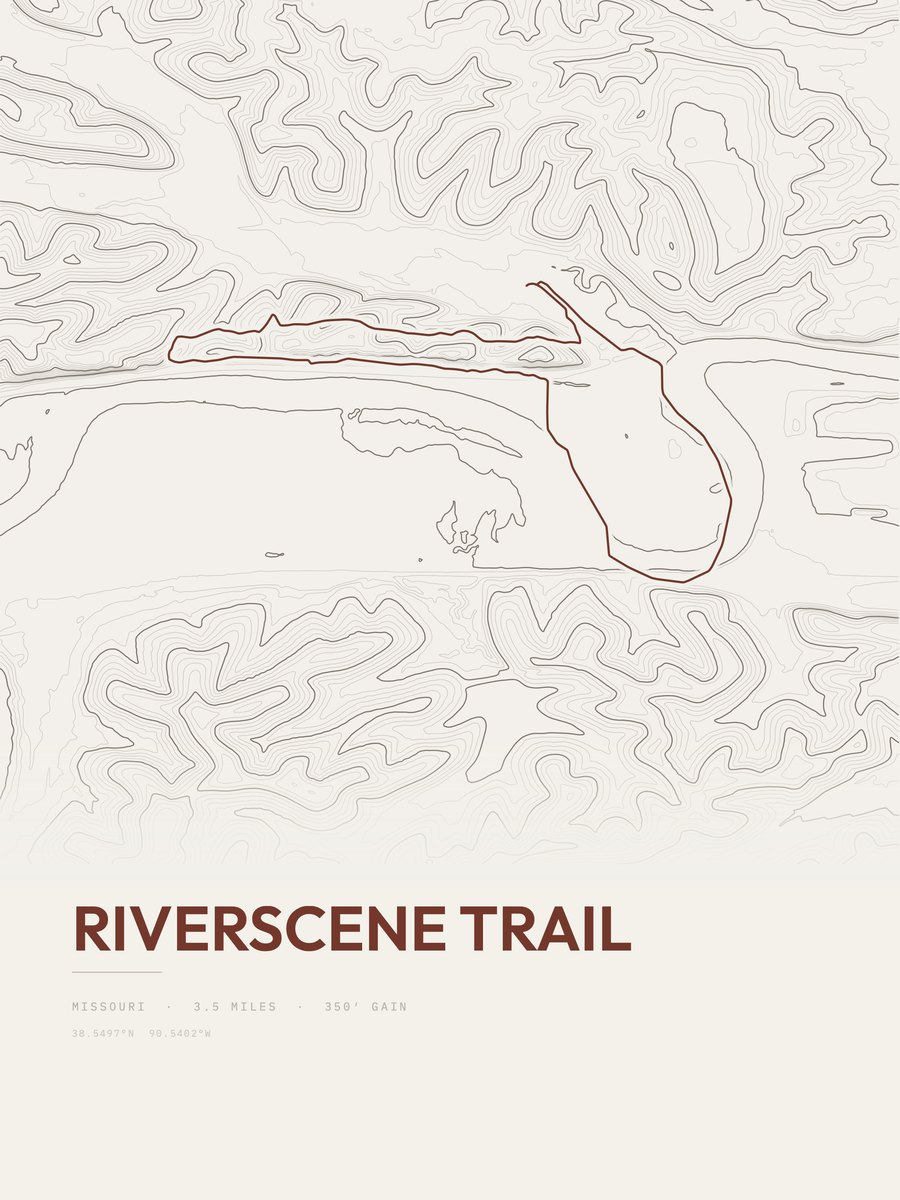 Riverscene Trail topographic trail print