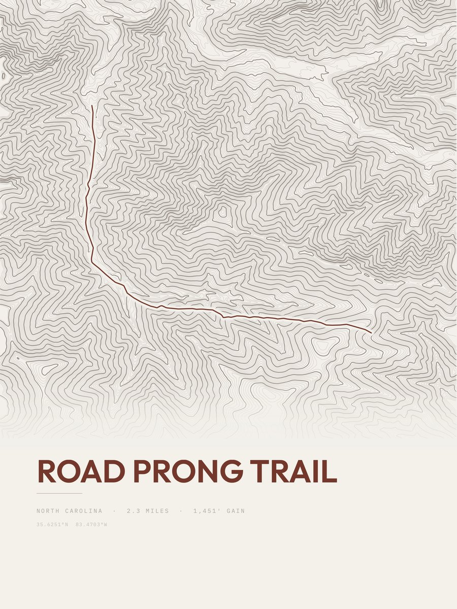 Road Prong Trail Topographic print