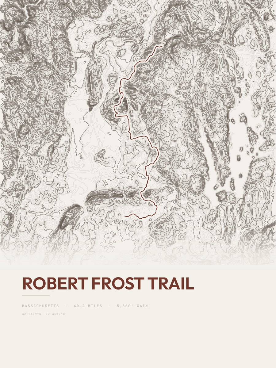 Robert Frost Trail Topographic print