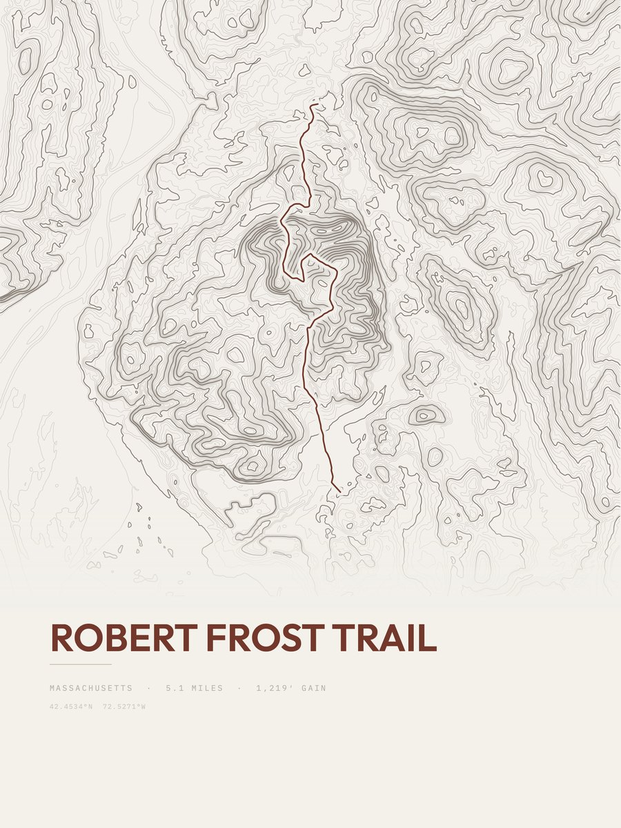 Robert Frost Trail Topographic print