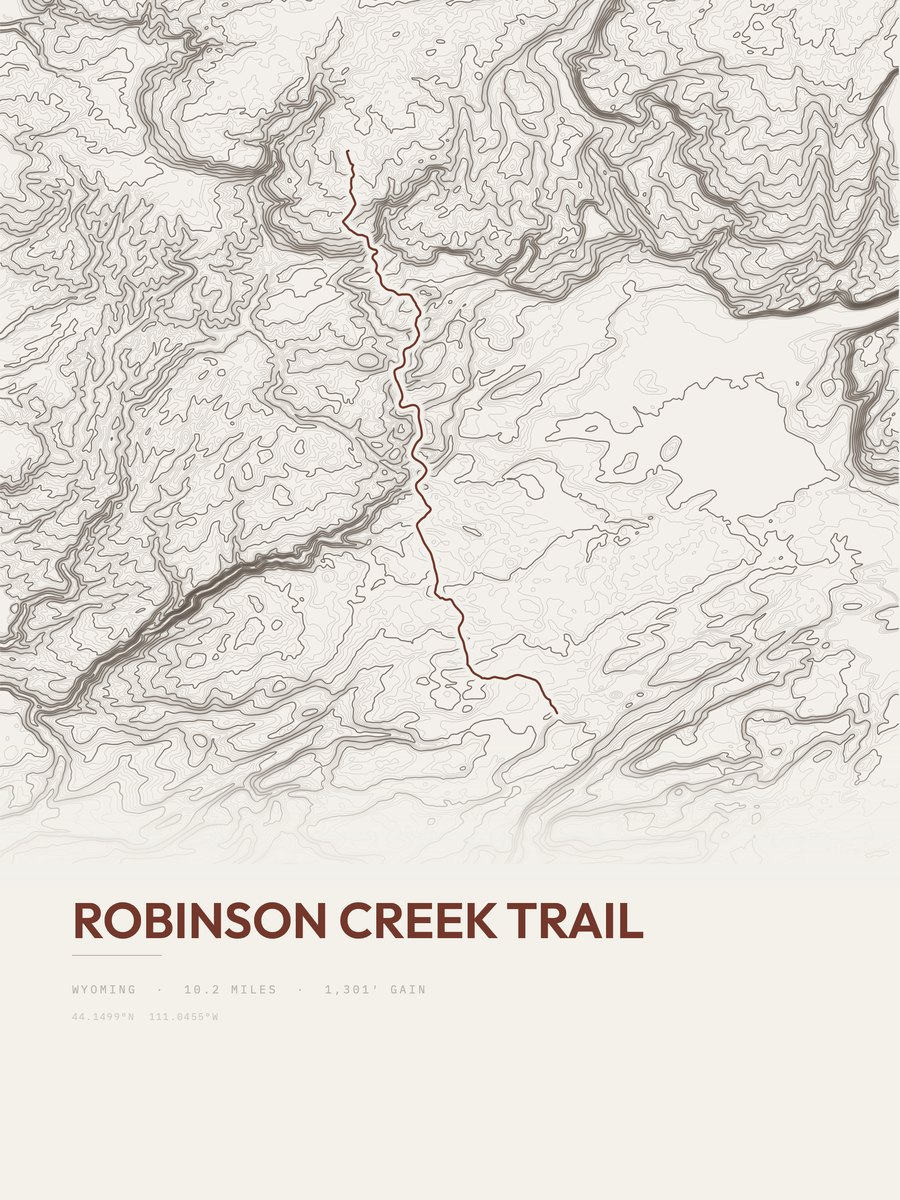 Robinson Creek Trail Topographic print
