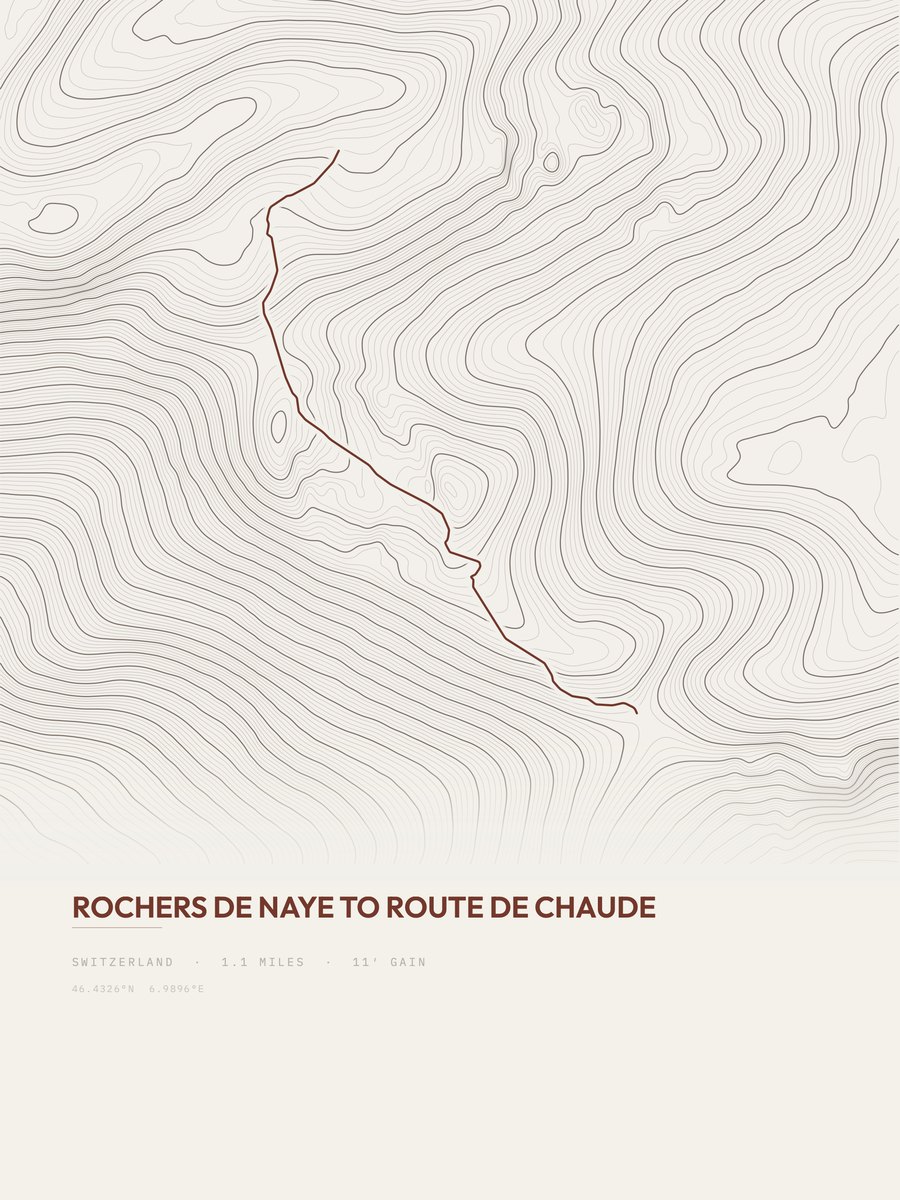 Rochers de Naye Topographic print