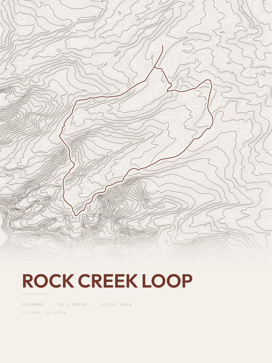 Rock Creek Loop Topographic print