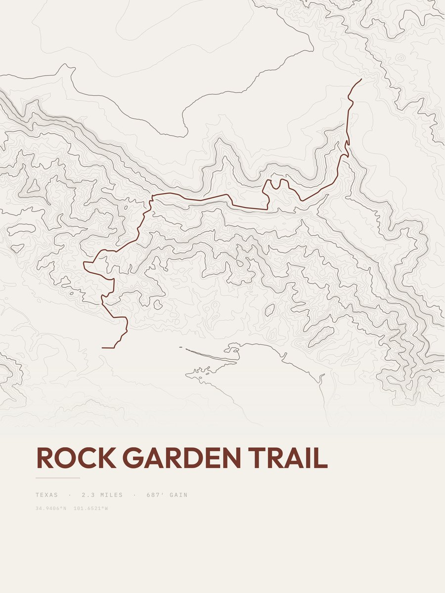Rock Garden Trail Topographic print