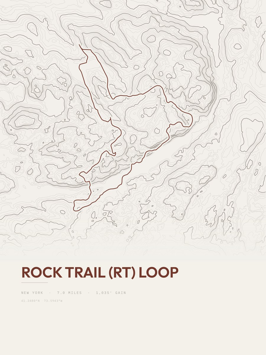 Rock Trail Loop Topographic print