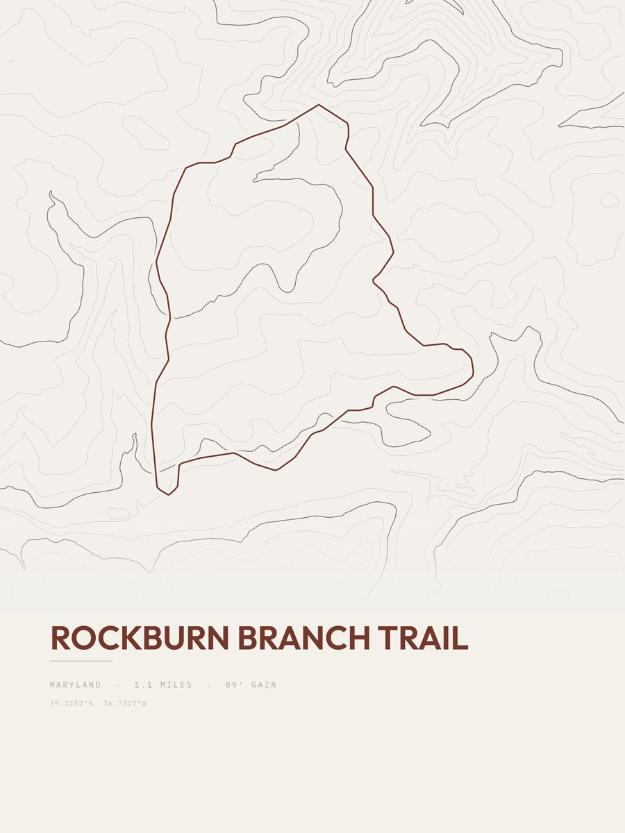 Rockburn Branch Trail topographic trail print