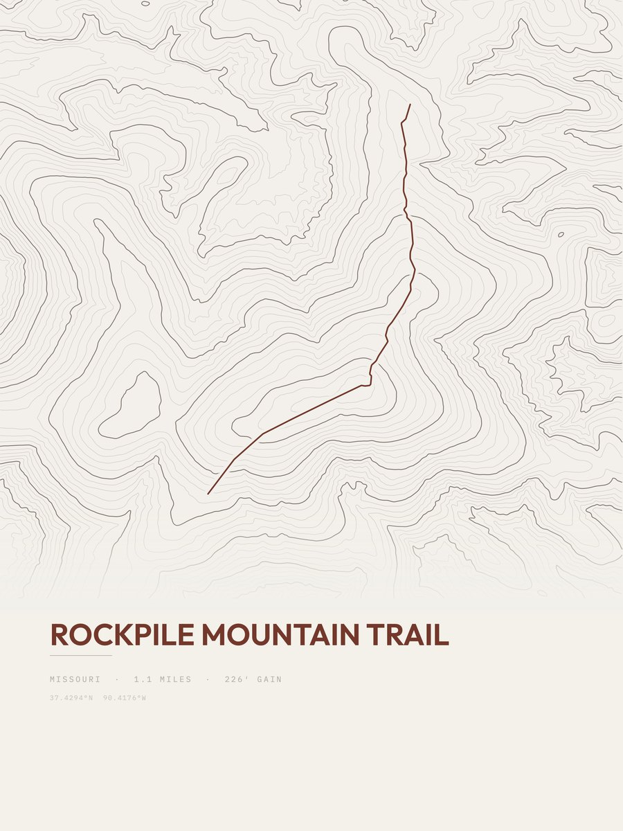 Rockpile Mountain Trail topographic trail print