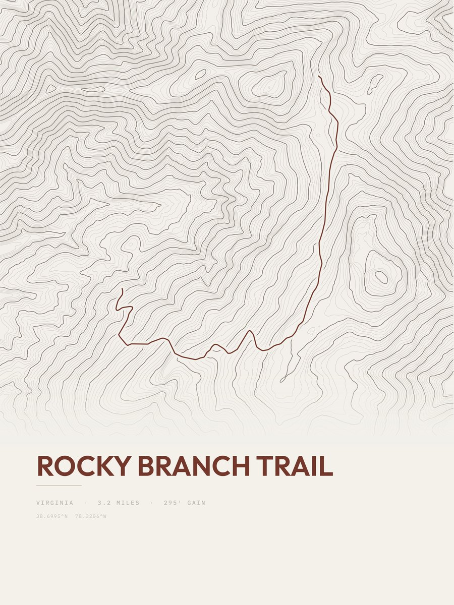Rocky Branch Trail Topographic print