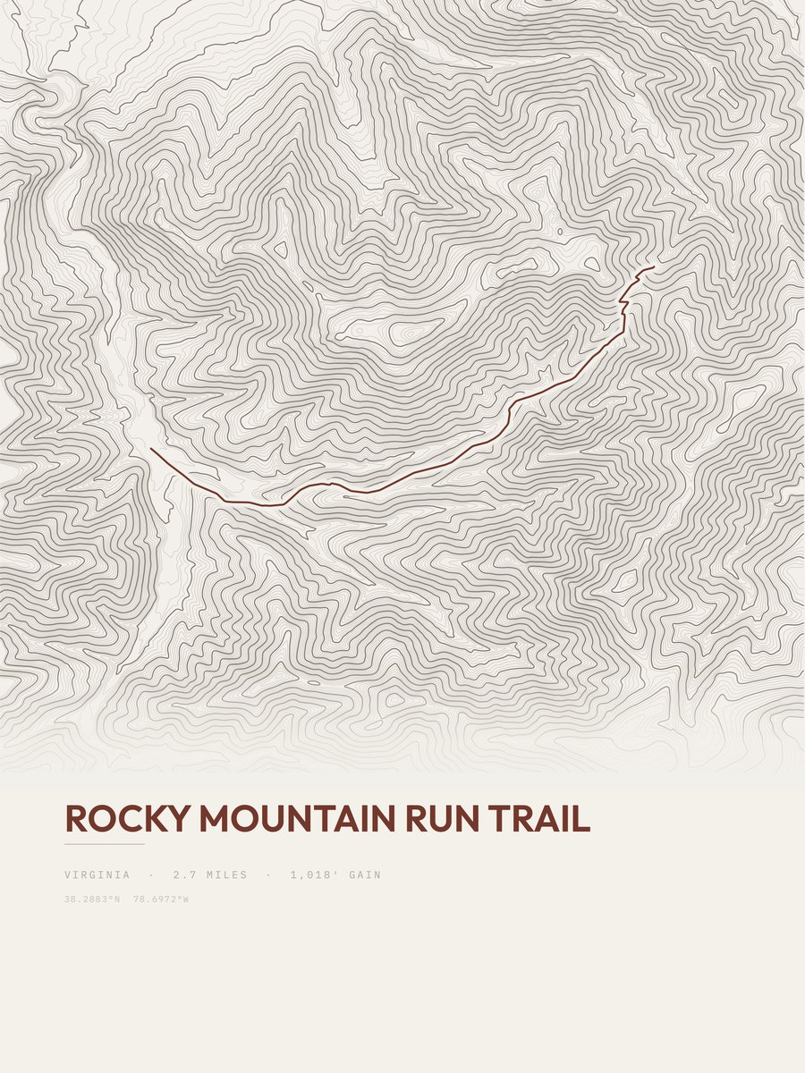 Rocky Mountain Run Trail topographic trail print