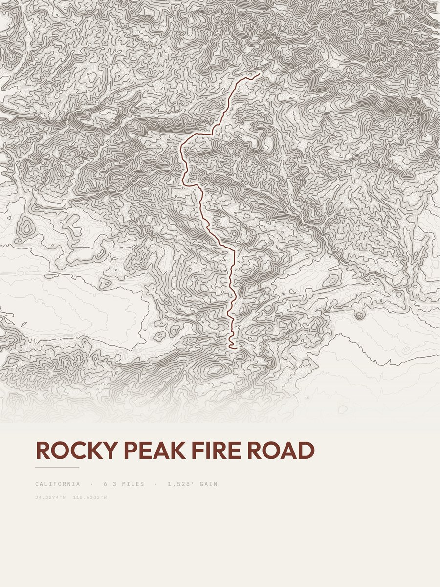 Rocky Peak Fire Road Topographic print