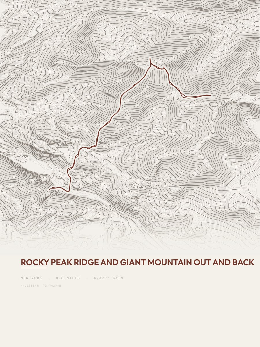 Rocky Peak Ridge topographic trail print