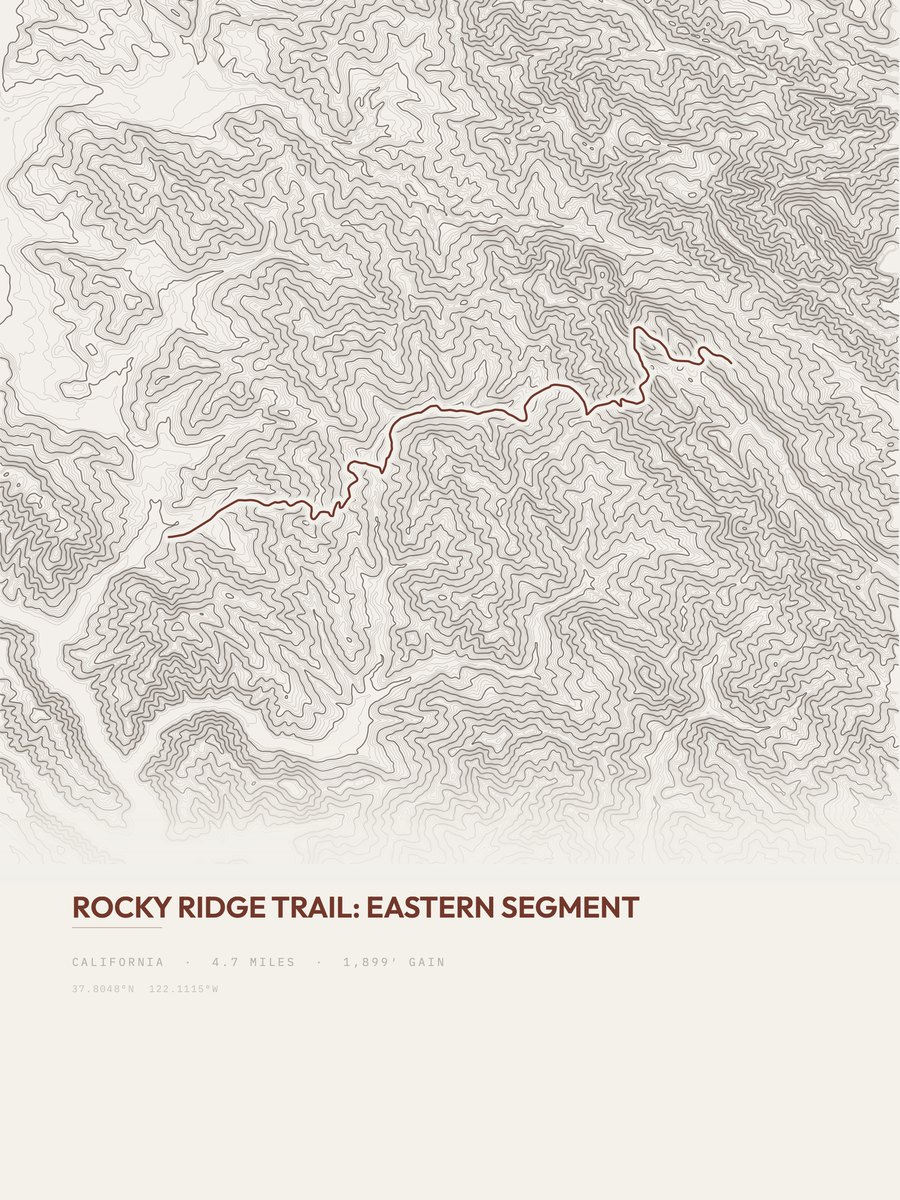 Rocky Ridge Trail Topographic print