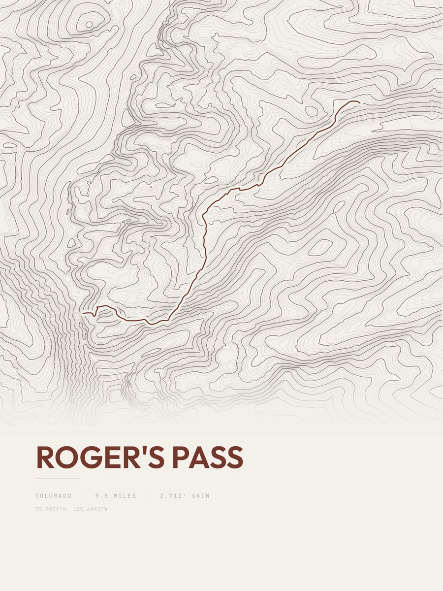 Roger's Pass Topographic print