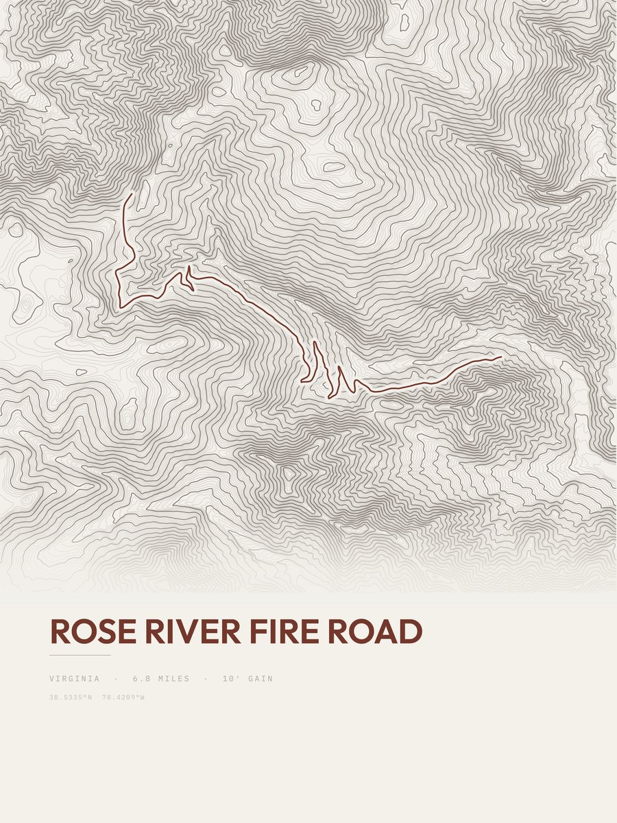 Rose River Fire Road Topographic print