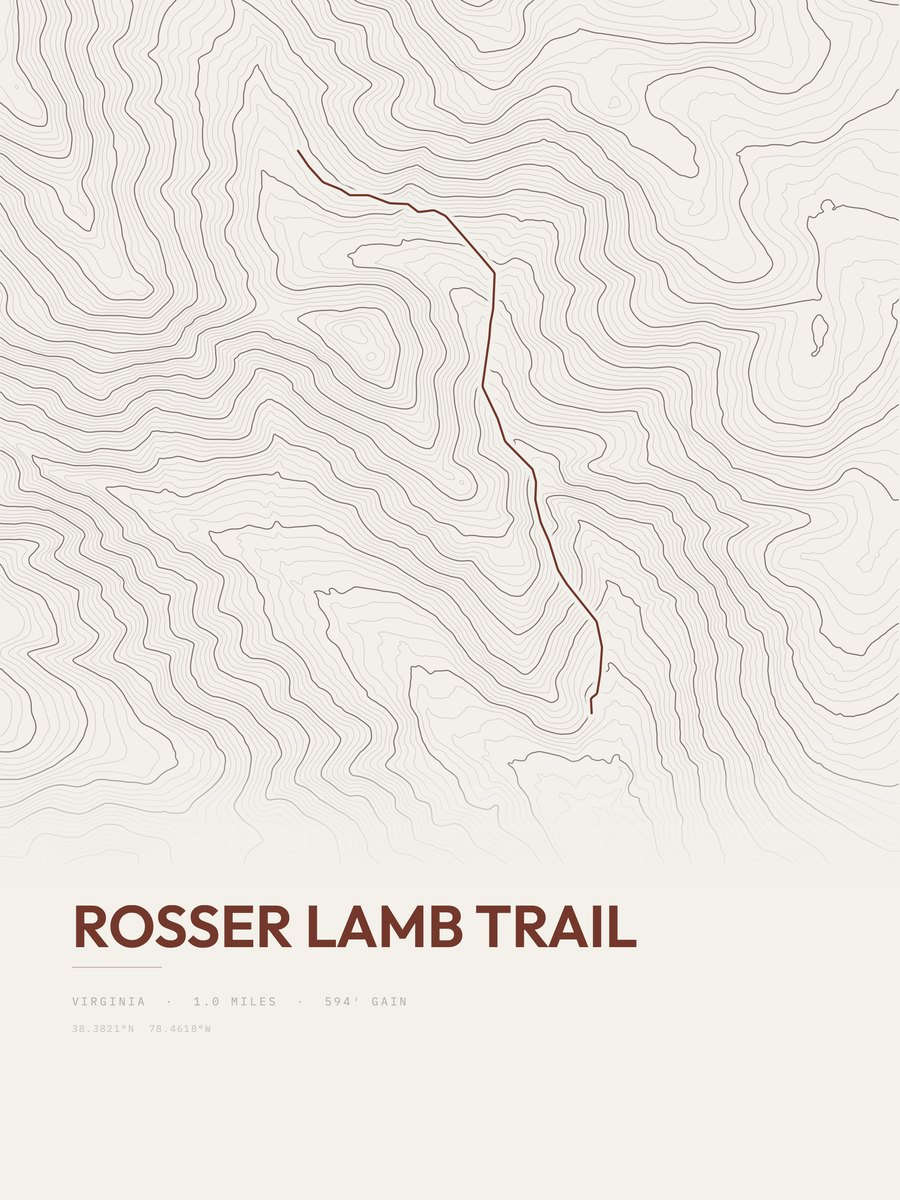 Rosser Lamb Trail topographic trail print