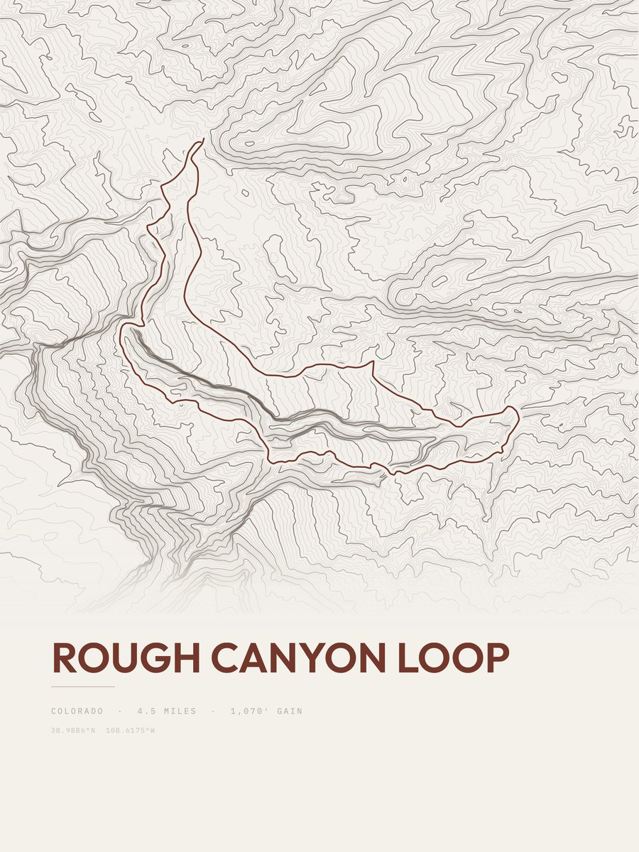 Rough Canyon Loop Topographic print
