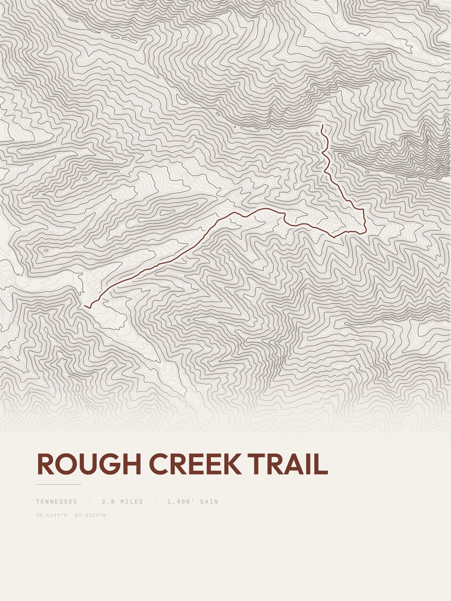 Rough Creek Trail Topographic print