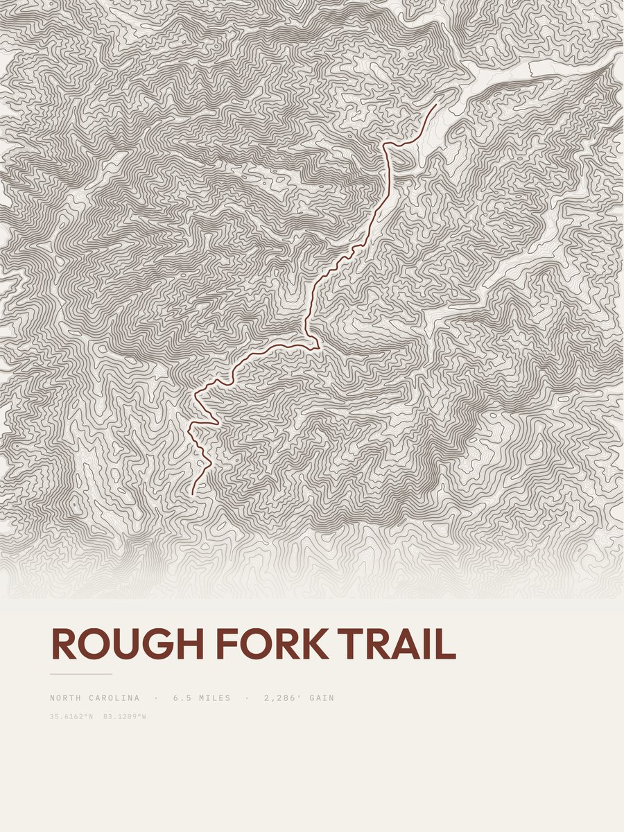 Rough Fork Trail Topographic print